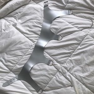 Silver and chain “garter” belt